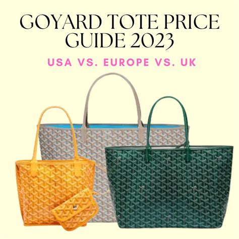 goyard bag price in italy|goyard 2023 price list.